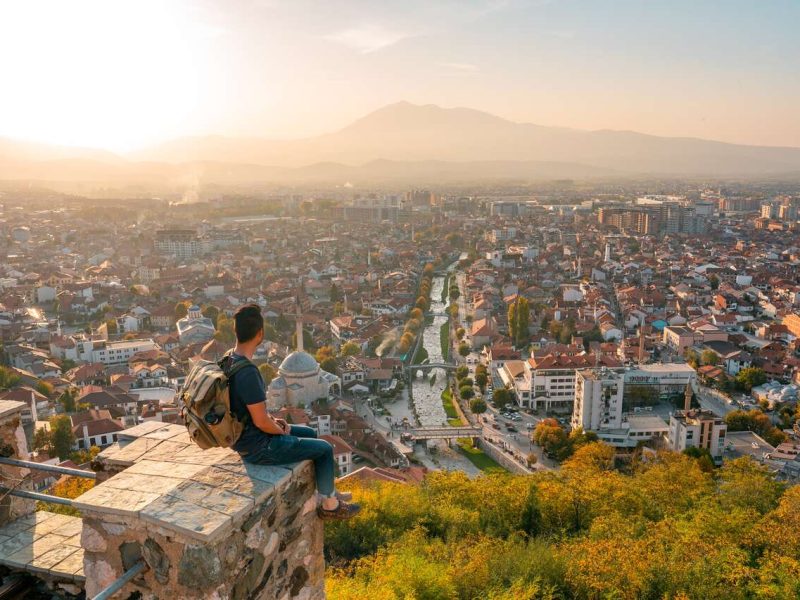 ''View from Prizren Fortress at sunset''